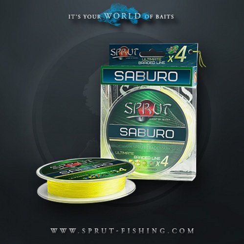 Шнур Sprut  SABURO Soft Ultimate Braided Line x4(95m/Fluo Yellow)    