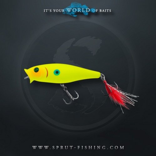 Воблер Sprut Aji Pop 75TW (Top Water/75mm/8,5g/Top Water/LBL)